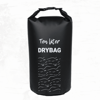 Groots Dry Bag Rugzak 10L in zwart met waterdichte rolsluiting