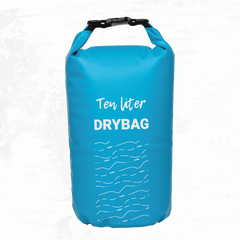 Groots Dry Bag Rugzak 10L in blauw met opdruk
