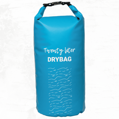 Groots Dry Bag Rugzak 20L in blauw met waterdichte rolsluiting