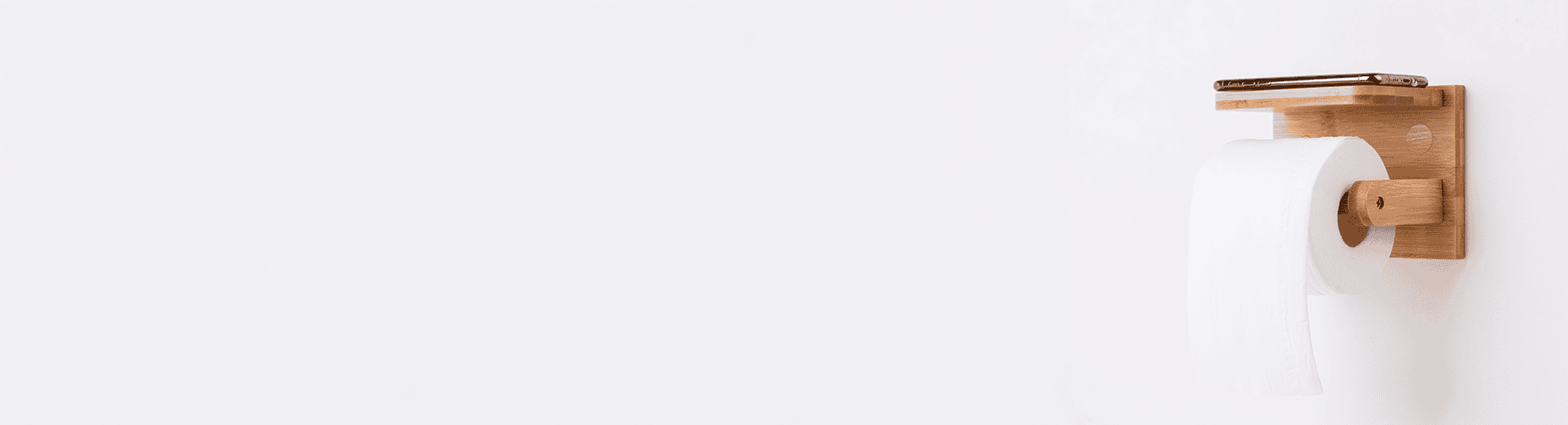 Toiletrolhouder met Plankje – Bamboe WC Rolhouder